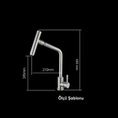 Mutfak Bulaşık Musluğu Lavabo Bataryası Sıcak Soğuk Su Girişli Joystick 360° Evye Musluk Batarya - 3