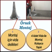 Mobilya Kanepe Koltuk Konsol Tv Ünitesi Baza Ayağı Orta Sehpası Ayak Ayakları 16 cm Krom - 4