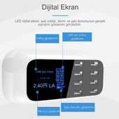 QASUL USB Şarj İstasyonu, LED Ekranlı 8 Bağlantı Noktalı USB Çoklu Bağlantı Noktası Şarj Cihazı, Akıllı Telefonlar Tabletler İçin - 2