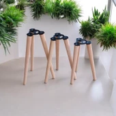 3'lü Sehpa Ayak Takımı Ahşap Zigon Puf Tabure Ayağı Masa Ayakları Açılı Orta Sehpa Bağlantı Aparatlı - 10