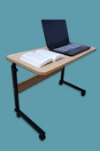 Laptop Sehpası Ve Çalışma Masası Yükseklik Ayarlı Tekerlekli Oval Kenar 80-40 - 3