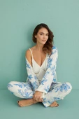 Gd Goldoremi 14401-4 Kadın Termal Kumaş 3'lü Sabahlıklı Pijama Takım - 4