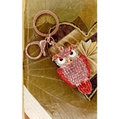 Kristal Taşlı Pembe Baykuş Anahtarlık No.3 thumbnail 3