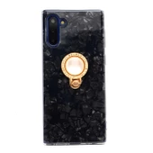 Galaxy Note 10 Kılıf Parlak Mermer Desenli Yüzüklü Vista Silikon Kılıf thumbnail 1