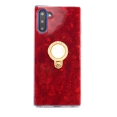 Galaxy Note 10 Kılıf Parlak Mermer Desenli Yüzüklü Vista Silikon Kılıf thumbnail 3