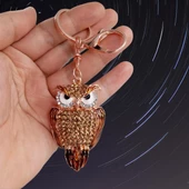 Kristal Taşlı Gold Baykuş Anahtarlık No.2 - 5