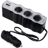 Kablolu 12V Çakmaklık Çoğaltıcı ve 5V Usb Soket Çoğaltıcı PMX-1233 - 1
