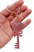 Kristal Taşlı Pembe Anahtar Anahtarlık No.1 thumbnail 6