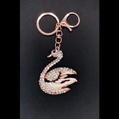 Kristal Taşlı Beyaz Siyah Kuğu Anahtarlık No.2 thumbnail 5