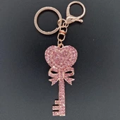 Kristal Taşlı Pembe Anahtar Anahtarlık No.1 thumbnail 3
