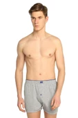 Tutku Erkek Penye Düğmeli Düz Renkli Boxer 0117 - 6 Adet  Gri 2XL thumbnail 1