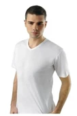 Anıt Erkek Ribana V Yaka Kısa Kol Fanila Atlet 1109 - 6 Adet   Beyaz S thumbnail 1