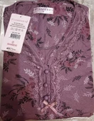 Pijamerry Kadın Dantel Yaka Bambu Uzun Kol Pijama Takımı 5205 - 1 Adet  M Mürdüm - 3