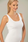 Erdem Kadın Ribana Kalın Askılı Atlet 2105 - 6 Adet  Beyaz 4XL - 4