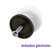 8 Adet Siyah Gül Desenli Beyaz Polimer Düğme Kulp Siyah Tablalı Mobilya Mutfak Dolabı Çekmece Kulbu Kulpları - 4