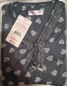 Pijamerry Kadın Dantel Yaka Bambu Uzun Kol Pijama Takımı 5204 - 1 Adet  2XL Füme thumbnail 3