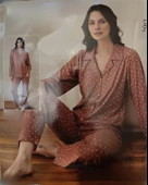 Boyraz Kadın Süet Boydan Düğmeli Pijama Takımı 02020 - 1 Adet  2XL Gül Kurusu - 1