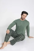 Aydoğan Erkek Modal Uzun Kollu  Pijama Takımı 3425 - 1 Adet  M Yeşil - 1