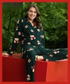 Pijamoni Kadın Süet Önden Düğmeli Likralı Pijama Takımı 9 - 1 Adet  XL Yeşil thumbnail 2