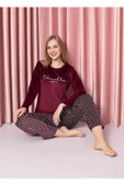 Sude Kadın Kışlık Kadife Pijama Takımı K200/812 - 1 Adet  Bordo S thumbnail 3
