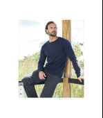 Aydoğan Erkek Modal Uzun Kollu  Pijama Takımı 3437 - 1 Adet  M Lacivert - 1