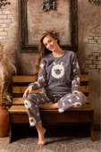 Sude Kadın Kışlık Welsoft Pijama Takımı A 200/553 - 1 Adet  L Gri - 1