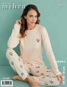 Mihra Kadın Bisiklet Yaka TERMAL Pijama Takımı 14101/10 - 1 Adet  Ekru S - M - 2