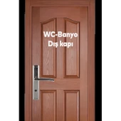 Armoni WC Banyo Kapı Kolu Nikel İnox Aynalı Sağa Sola Uygun İç Dış Wc Kapısı Kilitlenebilir 1 Takım thumbnail 4