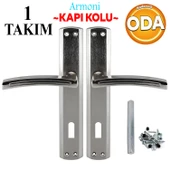 Armoni Oda Kapı Kolu Nikel İnox Aynalı Sağa Sola Uygun Ön Arka Oda Kapısı 1 Takım thumbnail 1