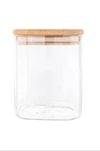 Bambu Kapaklı Cam Kavanoz Saklama Kabı 8,5x6 cm   -BLS6580 - 1