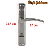 Lavanta WC Banyo Kapı Kolu Nikel İnox Aynalı Sağa Sola Uygun İç Dış Wc Kapısı Kilitlenebilir 1 Takım - 2