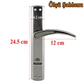 Atlas WC Banyo Kapı Kolu Nikel İnox Aynalı Sağa Sola Uygun İç Dış Wc Kapısı Kilitlenebilir 1 Takım - 2