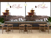 Kahve Makinalı Cafe Duvar Kağıdı Baskı - 3