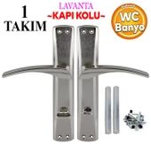 Lavanta WC Banyo Kapı Kolu Nikel İnox Aynalı Sağa Sola Uygun İç Dış Wc Kapısı Kilitlenebilir 1 Takım - 1
