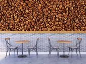 Kahve Çekirdekleri Temalı Cafe Duvar Kağıdı Baskı - 4