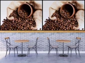 Çuvalda Kahve Çekirdekli Cafe Duvar Kağıdı Baskı - 4