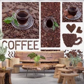 Kahveli Cafe Duvar Kağıdı Baskı thumbnail 1