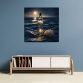 Ay Işığında Yüzen Şişe Duvar Sticker 70 X 70 CM - 4