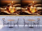 Kahve Çekme Makineli Cafe Duvar Kağıdı Baskı thumbnail 4