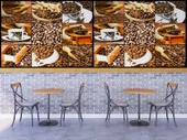 Kahve Çekirdeği Cafe Duvar Kağıdı Baskı - 4