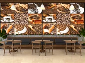 Kahve Çekirdeği Cafe Duvar Kağıdı Baskı - 3