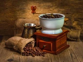 Kahve Öğütme Makineli Cafe Duvar Kağıdı Baskı - 5