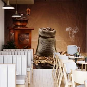 Kahve Öğütme Makineli Cafe Duvar Kağıdı Baskı - 2