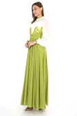 Göğüs Dantel İşlemeli Abiye Elbise 2702-Fıstık Yeşili thumbnail 3