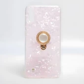 Galaxy A10 Kılıf Parlak Mermer Desenli Yüzüklü Vista Silikon Kılıf - 5