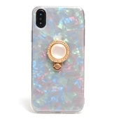 İphone X / XS Kılıf Parlak Mermer Desenli Yüzüklü Vista Silikon Kılıf - 2