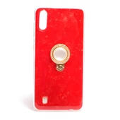 Galaxy A10 Kılıf Parlak Mermer Desenli Yüzüklü Vista Silikon Kılıf - 4