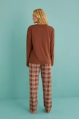 Gd Goldoremi 50902-53 Kadın Sleep Mode Ekose Uzun Kollu Pijama Takım - 8