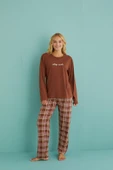 Gd Goldoremi 50902-53 Kadın Sleep Mode Ekose Uzun Kollu Pijama Takım - 1
