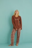 Gd Goldoremi 50902-53 Kadın Sleep Mode Ekose Uzun Kollu Pijama Takım - 3